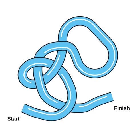 Follow the noodle maze in the Glossy look