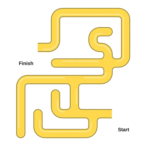 Grid paths maze in the Ribbon look
