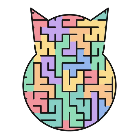 Cat maze in the Stained Glass look